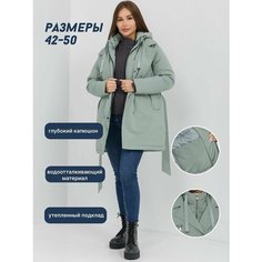 Парка , размер 50, мятный Нет бренда