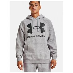 Худи спортивное Under Armour Rival Fleece Big Logo Hoodie, размер XXL, , Mod Gray Light Heather / Black - 011