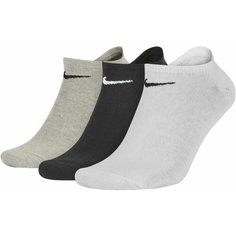 Носки NIKE Volue No Show, комплект, 3 пары, размер M, серый, черный