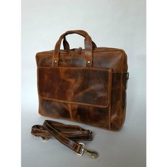 Портфель Black Buffalo Bags, фактура гладкая, горчичный