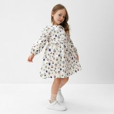 Платье Kaftan, размер 110/116, белый/ягоды