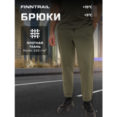 Брюки джоггеры Finntrail Logo с начёсом, размер XXL, хаки