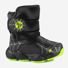 Дутики Kapika, размер 26, черный/салатовый