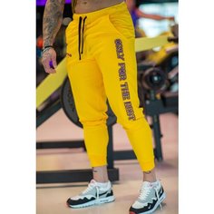 Брюки джоггеры Inferno Style Брюки Классика с вышивкой INFERNO style Б-001-003, размер 3XL, желтый