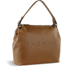 Сумка хобо Bugatti, фактура гладкая, коньячный