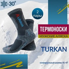 Носки Turkan, комплект, 2 пары, размер 41-47, серый