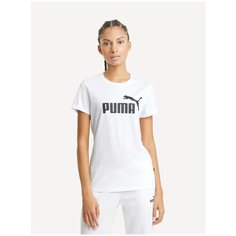 Футболка спортивная PUMA ESSENTIALS LOGO TEE W, размер S, puma white