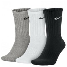 Носки NIKE Cushion Crew Training Sock (3 Pair), комплект, 3 пары, 3 уп., размер S INT, белый/серый/черный