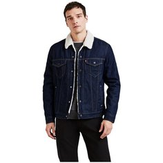 Джинсовая куртка Levis Men Type III Sherpa Trucker Jacket, размер M, синий, белый, красный Levis®