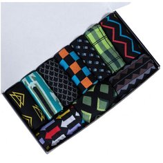 Носки MoscowSocksClub, комплект, 10 пар, размер 25, контрастные узоры