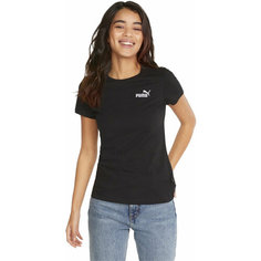 Футболка спортивная PUMA ESSENTIALS+ EMBROIDERY WOMENS TEE, 1 шт., размер XS, чёрный