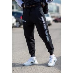 Брюки джоггеры Inferno Style Брюки Классика с вышивкой INFERNO style Б-001-003, размер M, чёрный