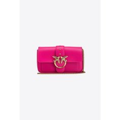 Сумка клатч Pinko, фактура зернистая, розовый