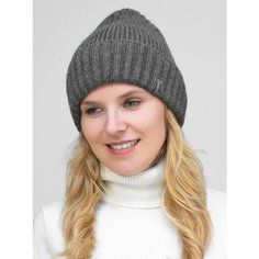 Шапка бини LanaCaps Каспий, размер 56-58, темно-серый