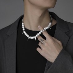 Колье, длина 50 см, серебристый Монинг