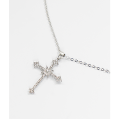 Колье, длина 41 см, серебристый Монинг