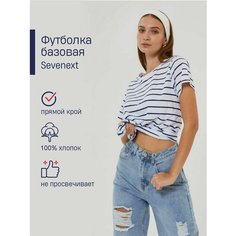 Футболка Sevenext, размер 50, белый/синий