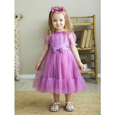 Платье TRENDYCO Kids На праздник и каждый день, размер 92, фиолетовый