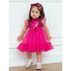 Платье TRENDYCO Kids на праздник на НГ, на новый год, на 8 марта, выпускной, размер 122, розовый