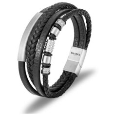 Плетеный браслет Sharks Jewelry, металл, 1 шт., размер 21.5 см, размер M, серебряный