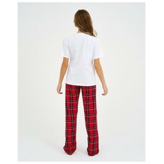 Пижама Kaftan, размер 44-46, красный/белый