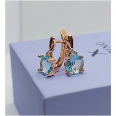 Серьги FJ Fallon Jewelry, искусственный камень, золотистый