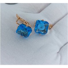 Серьги FJ Fallon Jewelry, циркон, голубой