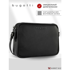 Сумка кросс-боди Bugatti, фактура зернистая, гладкая, черный