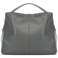 Сумка хобо ELEGANZZA, фактура тиснение, серый/коричневый