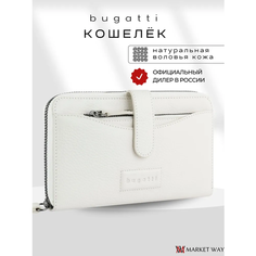 Кошелек Bugatti, фактура зернистая, белый