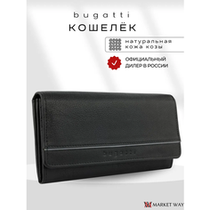 Кошелек Bugatti, фактура зернистая, черный