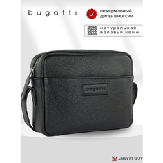 Сумка кросс-боди Bugatti, фактура зернистая, черный