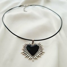 Колье ET VENTES, длина 43 см, черный/серебристый