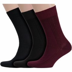 Носки RuSocks, комплект, 3 пары, размер 25, рис. 03/04, микс 29