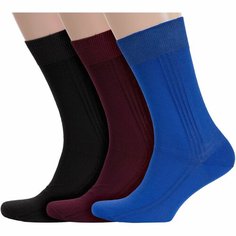 Носки RuSocks, комплект, 3 пары, размер 25, рис. 03, микс 30