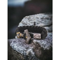 Браслет, размер 23 см, черный Цветной Кит