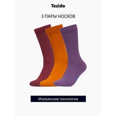 Носки Tezido, комплект, 3 пары, размер 36-40, фиолетовый