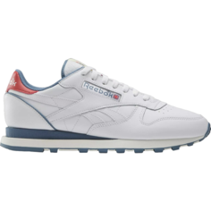 Кроссовки Reebok Classic Leather, размер 9,5 US, белый/голубой/красный