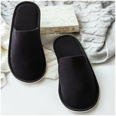 Тапочки Amaro Home Кулирка гладь, размер 42-44, black