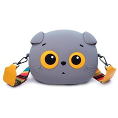 Рюкзак кросс-боди BUDI BASA collection, фактура гладкая, светло-серый
