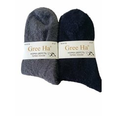 Носки Gree Ha, комплект, 2 пары, размер 41-47, темно-серый/синий
