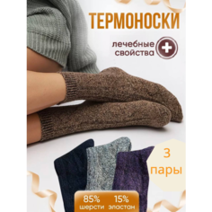 Термоноски , комплект, 3 пары, 3 уп., размер 36/41, черный Тучкаshop