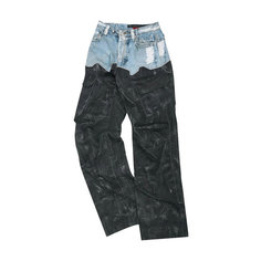 Джинсы карго Andersson Bell Faux-Denim Leather Cargo, размер 27, черный
