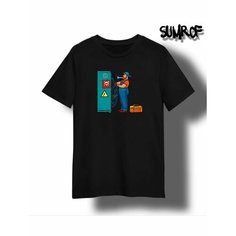 Футболка Zerosell электрик, размер M, чёрный