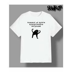 Футболка Zerosell мем ъуъ кот, размер XL, белый