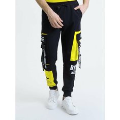 Брюки спортивные 7-GONGZI, размер 3XL, черный/желтый