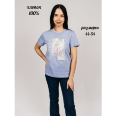 Футболка Lets Go, размер 48 Взрослый, голубой