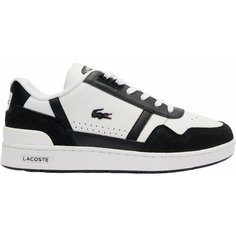 Кеды LACOSTE T-CLIP 124, размер 8 UK, белый, черный