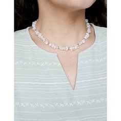 Чокер ENJOY Украшения из камней, лунный камень, горный хрусталь, длина 45 см, серебряный, бесцветный