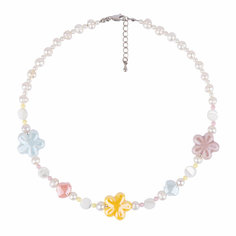 Чокер Oh Mary Did, жемчуг пресноводный культивированный, перламутр, жемчуг Swarovski синтетический, керамика, длина 36 см, серебристый
